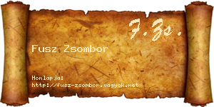 Fusz Zsombor névjegykártya